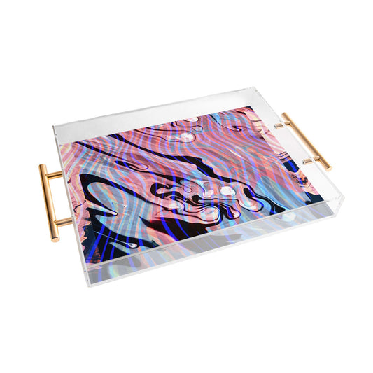 83 Oranges Focus Abstract Marble Texture Acrylic Tray