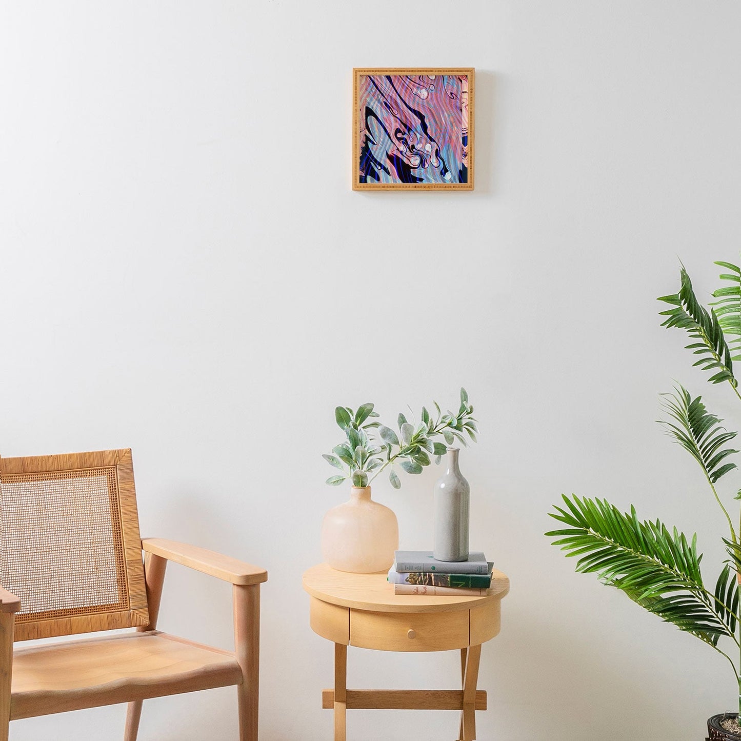 83 Oranges Focus Abstract Marble Texture Framed Wall Art