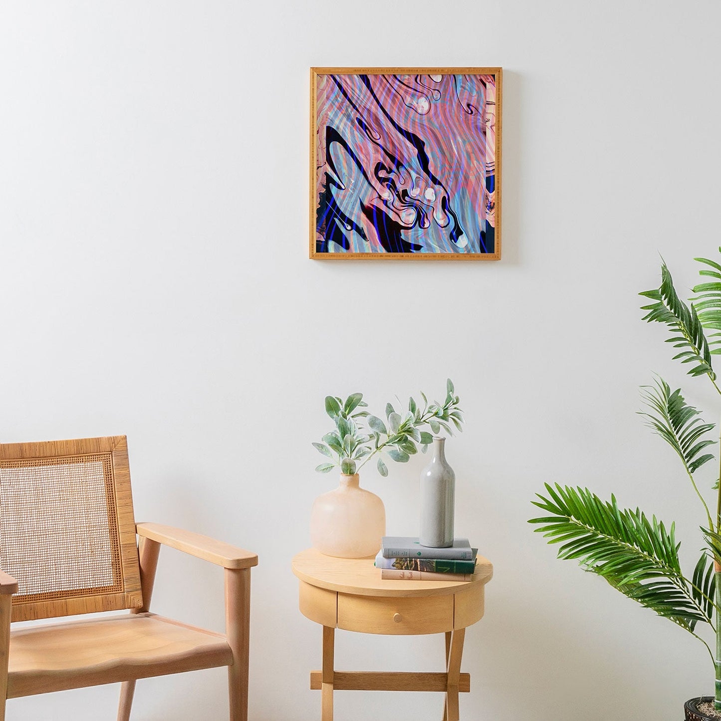 83 Oranges Focus Abstract Marble Texture Framed Wall Art