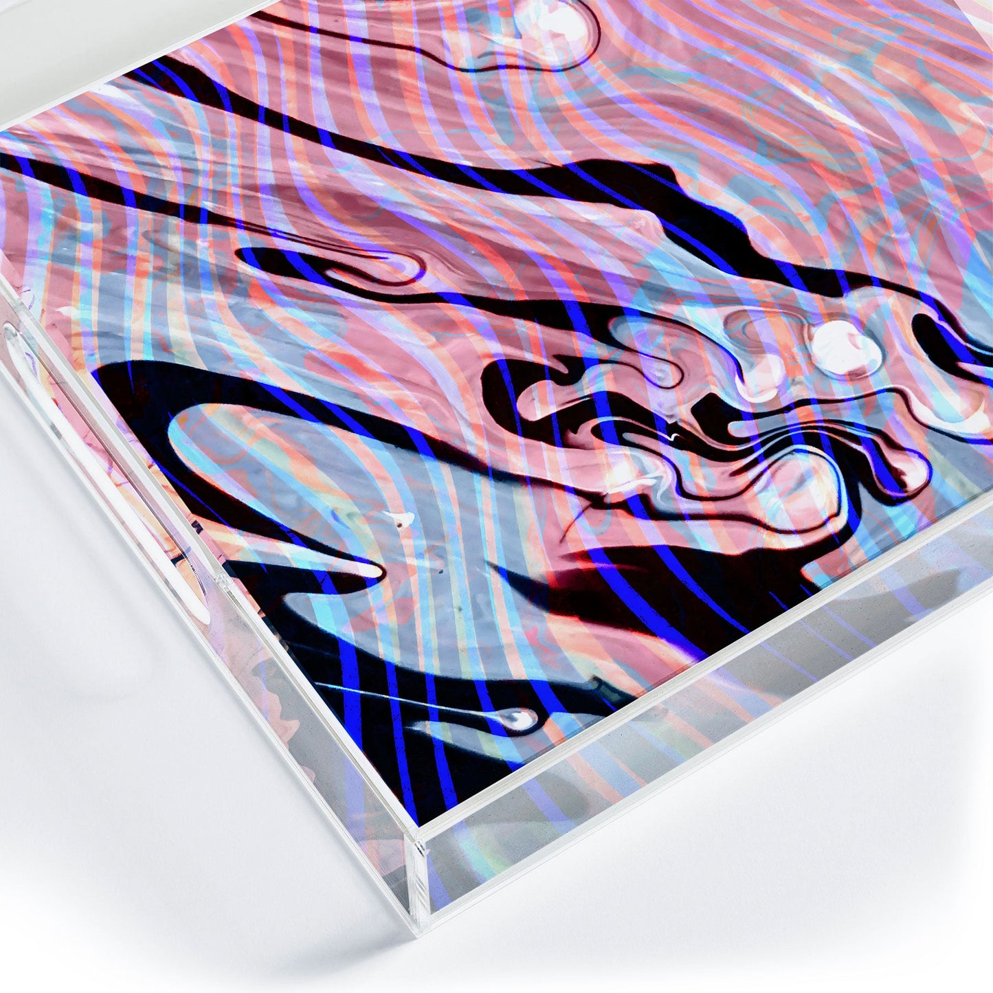 83 Oranges Focus Abstract Marble Texture Acrylic Tray