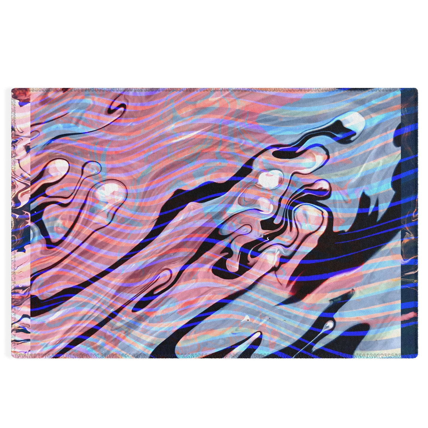 83 Oranges Focus Abstract Marble Texture Outdoor Rug