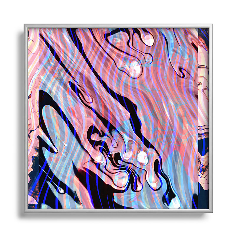 83 Oranges Focus Abstract Marble Texture Square Metal Framed Art Print