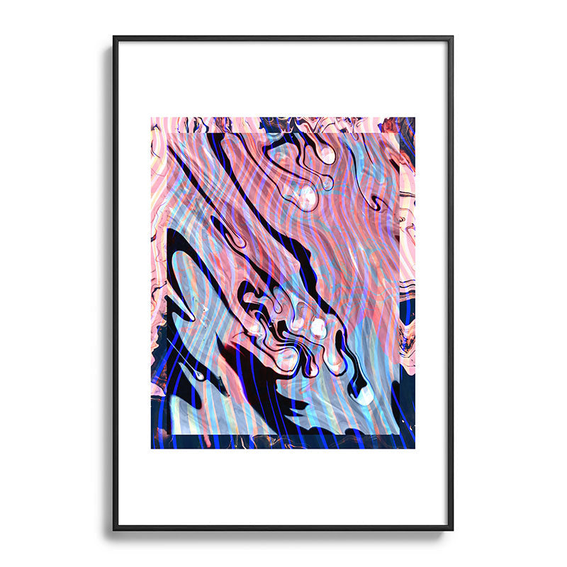 83 Oranges Focus Abstract Marble Texture Metal Framed Art Print