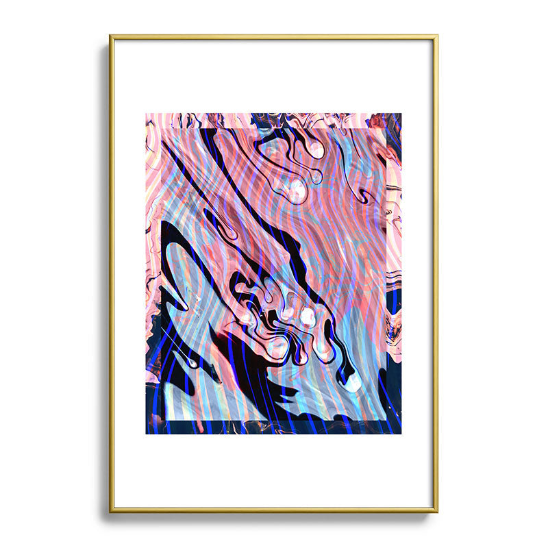 83 Oranges Focus Abstract Marble Texture Metal Framed Art Print