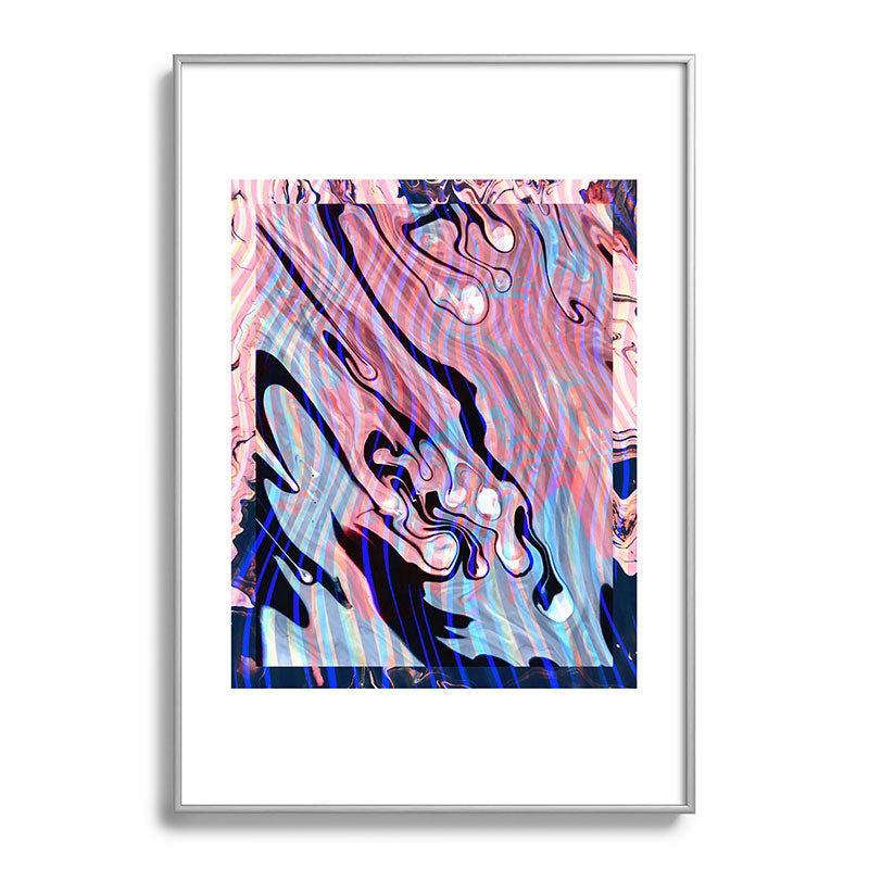 83 Oranges Focus Abstract Marble Texture Metal Framed Art Print