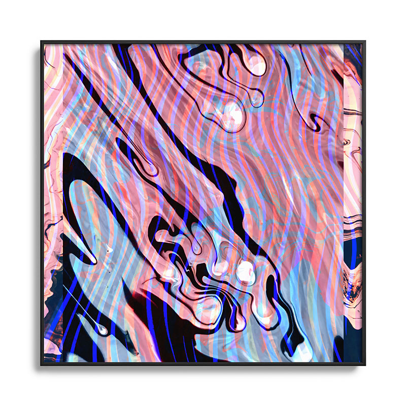 83 Oranges Focus Abstract Marble Texture Square Metal Framed Art Print