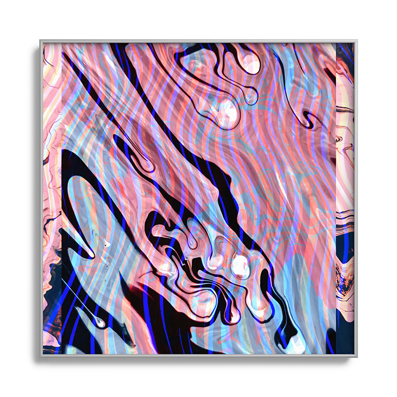 83 Oranges Focus Abstract Marble Texture Square Metal Framed Art Print