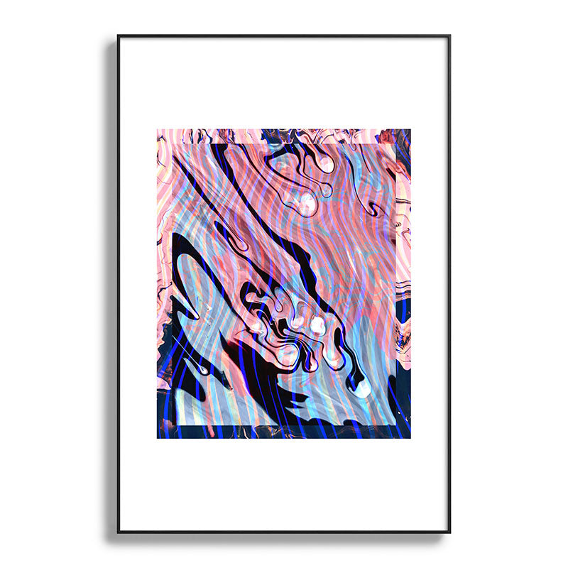 83 Oranges Focus Abstract Marble Texture Metal Framed Art Print