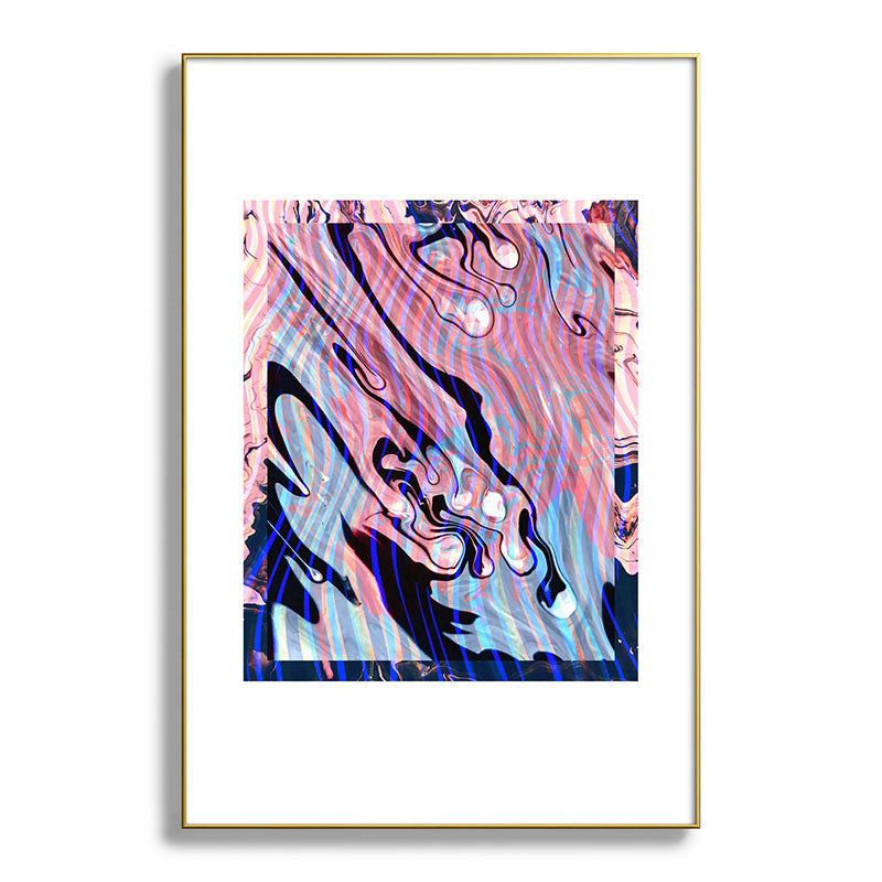 83 Oranges Focus Abstract Marble Texture Metal Framed Art Print