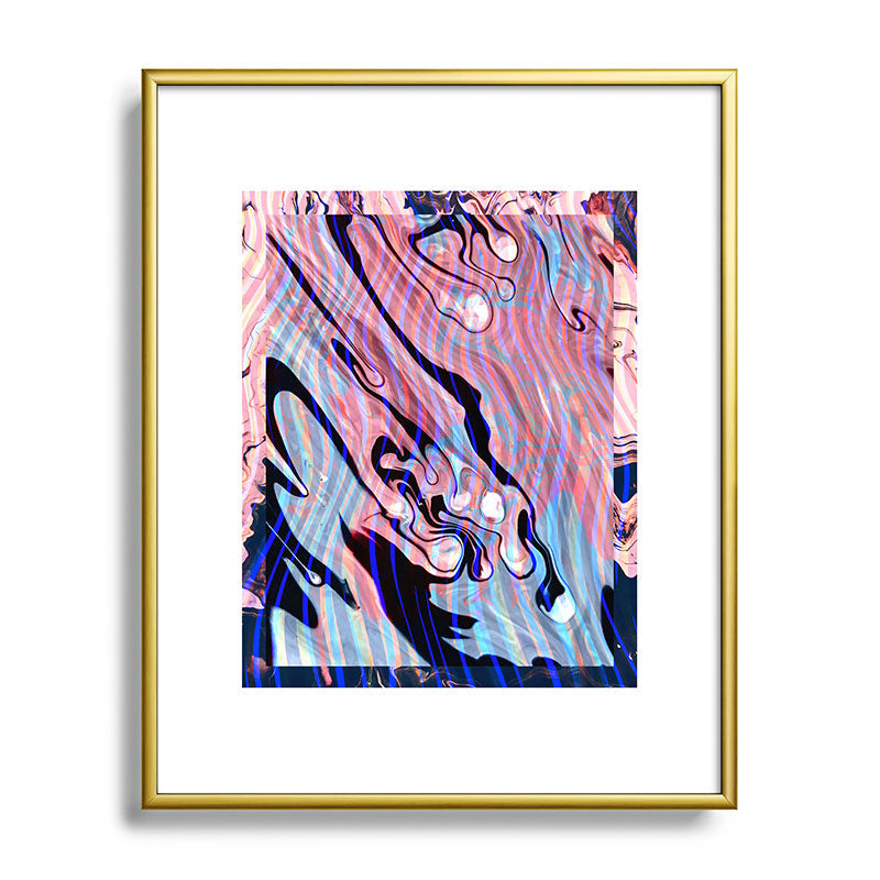 83 Oranges Focus Abstract Marble Texture Metal Framed Art Print