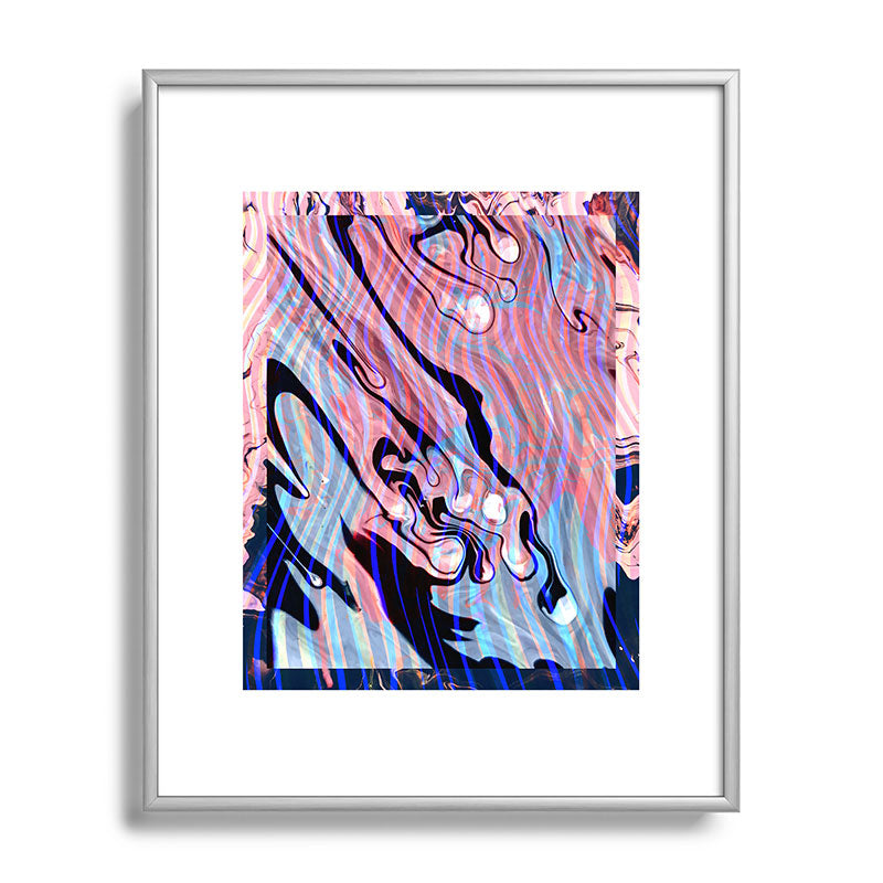 83 Oranges Focus Abstract Marble Texture Metal Framed Art Print