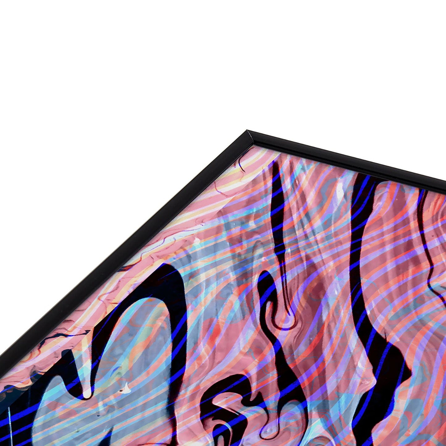 83 Oranges Focus Abstract Marble Texture Square Metal Framed Art Print