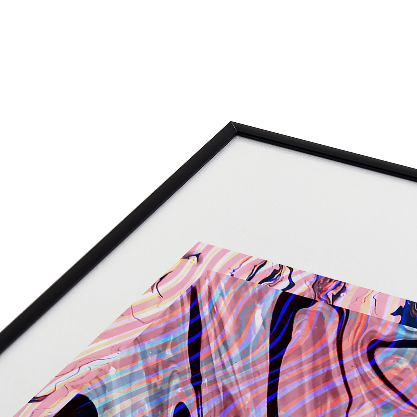 83 Oranges Focus Abstract Marble Texture Metal Framed Art Print