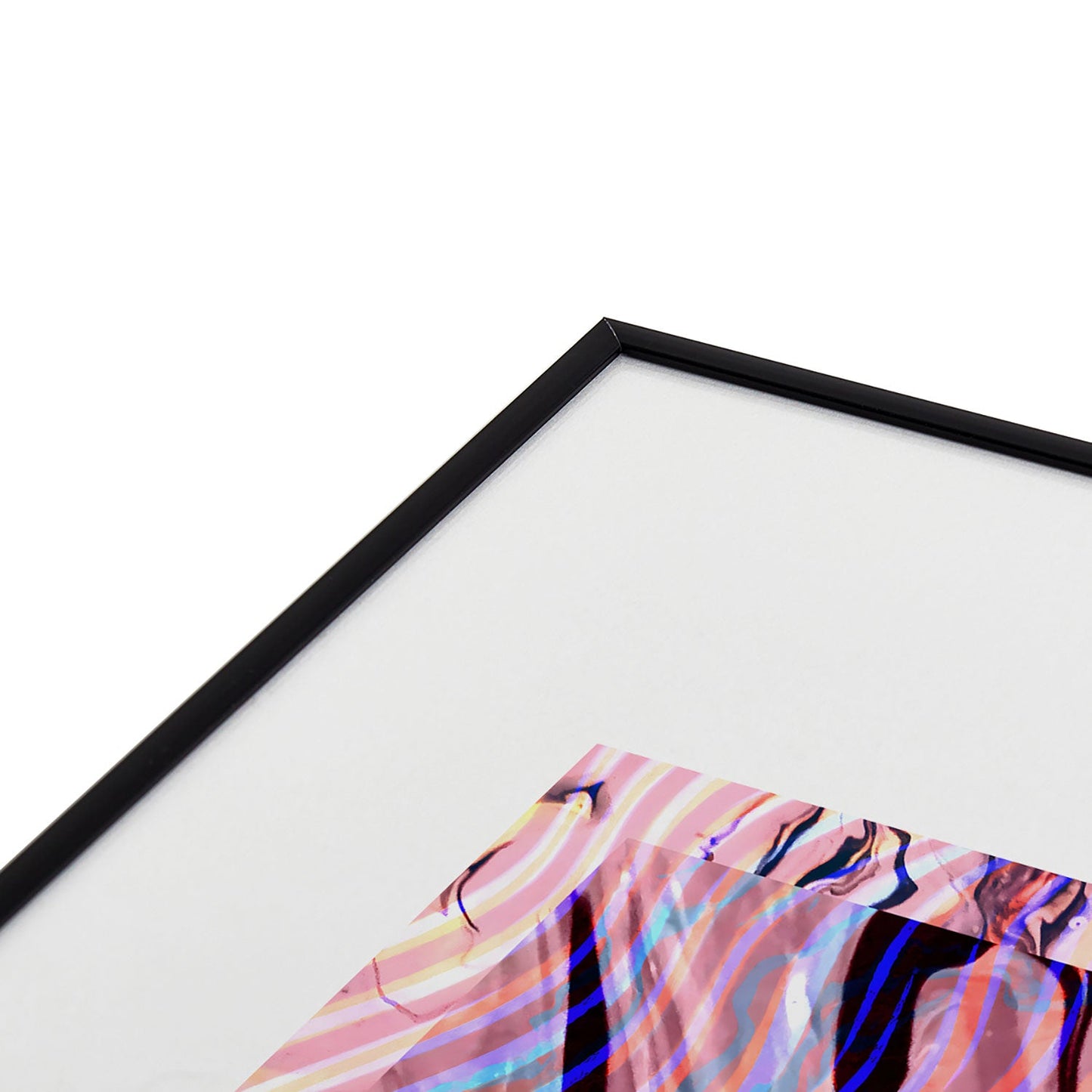 83 Oranges Focus Abstract Marble Texture Metal Framed Art Print