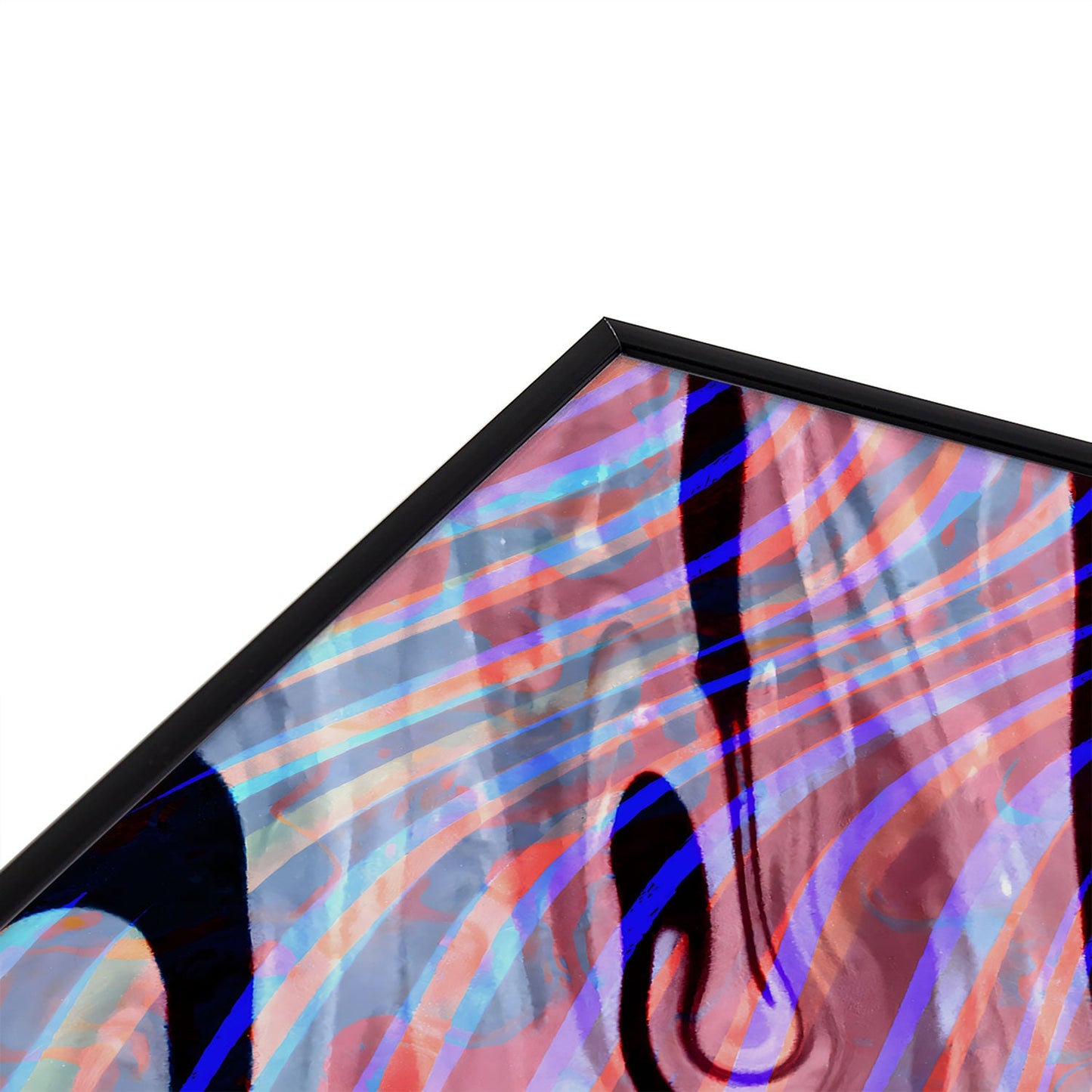 83 Oranges Focus Abstract Marble Texture Square Metal Framed Art Print