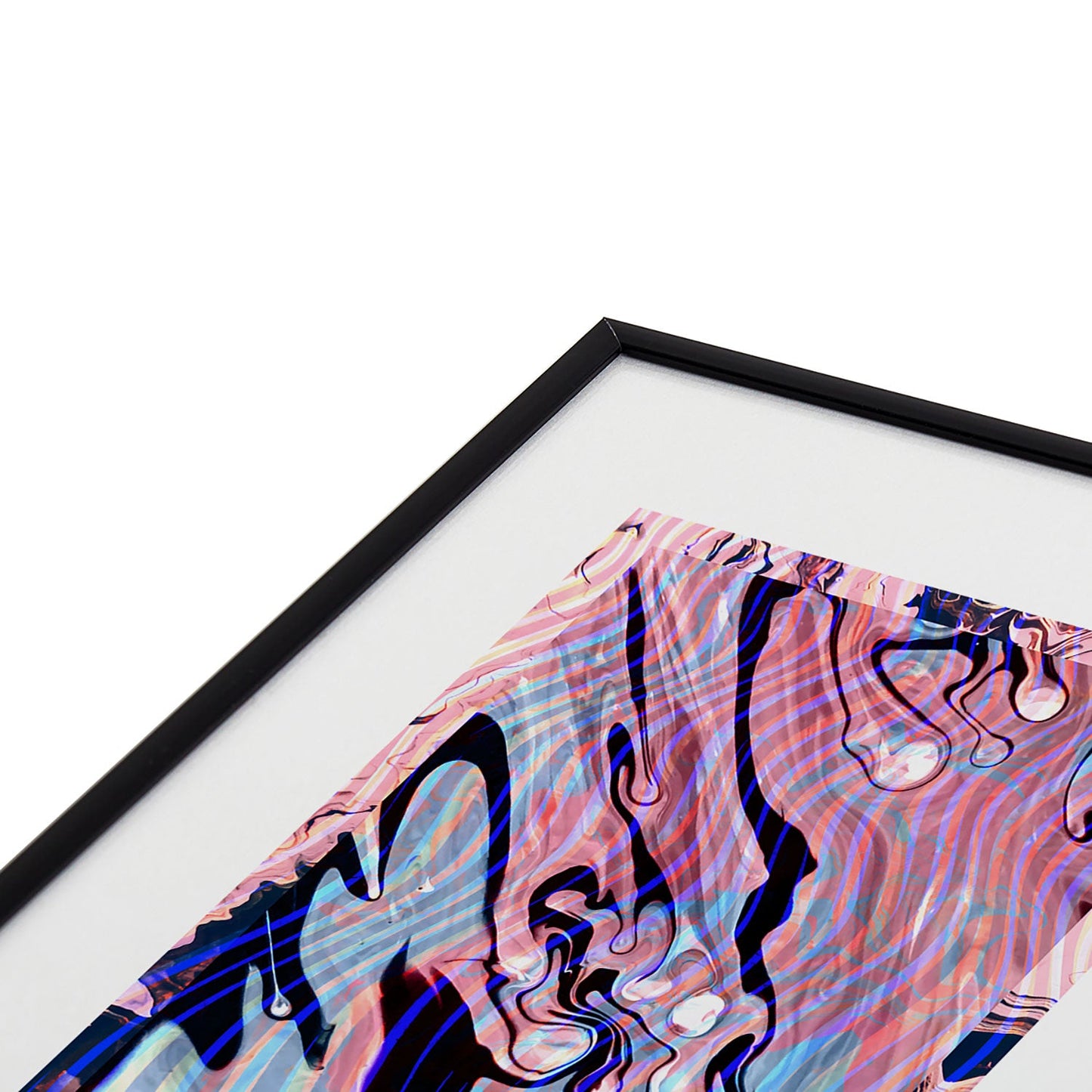 83 Oranges Focus Abstract Marble Texture Metal Framed Art Print