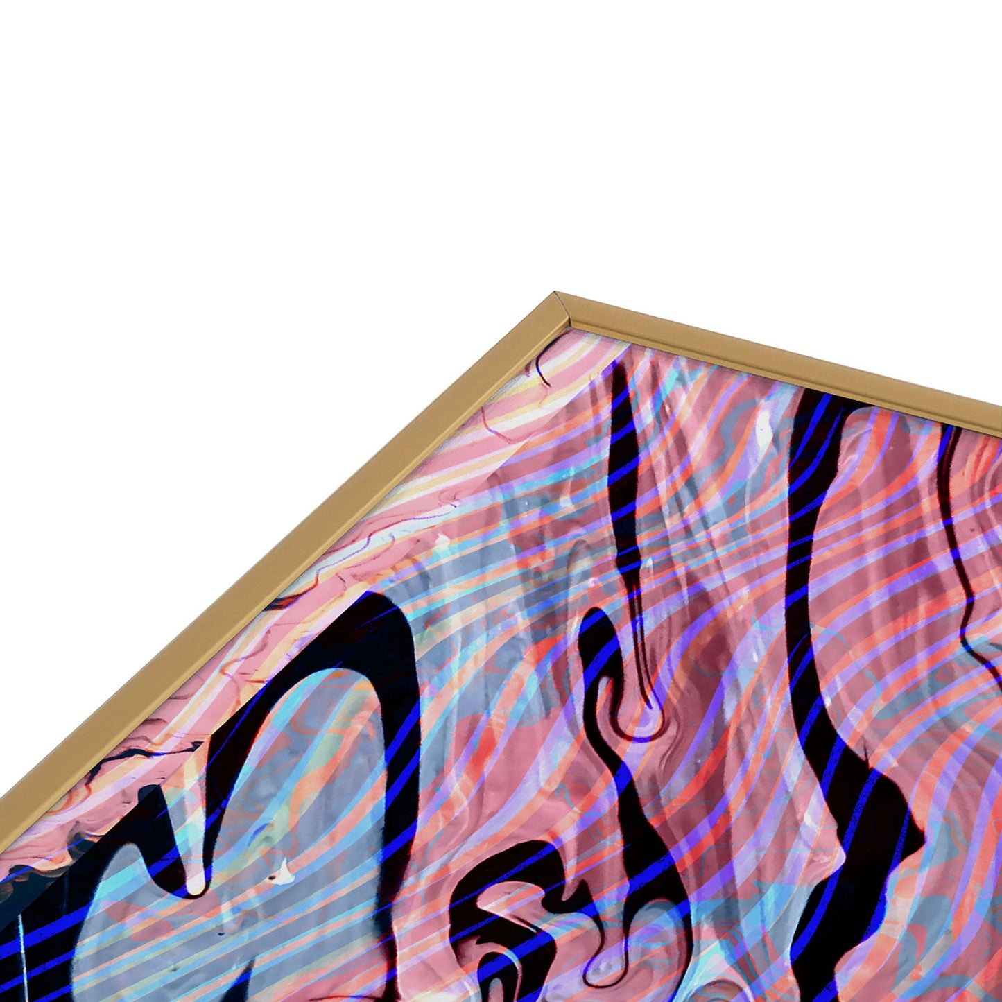 83 Oranges Focus Abstract Marble Texture Square Metal Framed Art Print