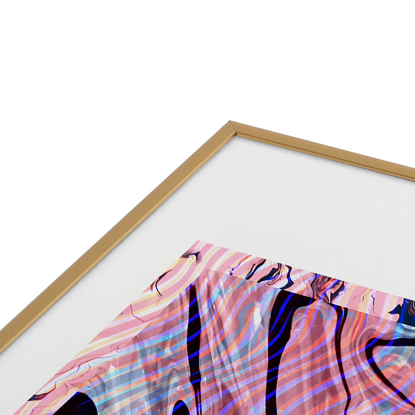 83 Oranges Focus Abstract Marble Texture Metal Framed Art Print