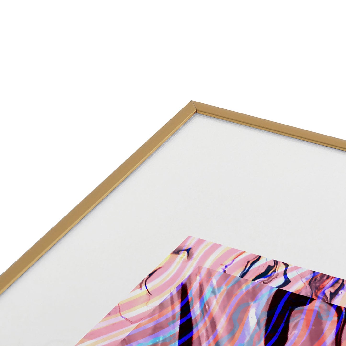 83 Oranges Focus Abstract Marble Texture Metal Framed Art Print