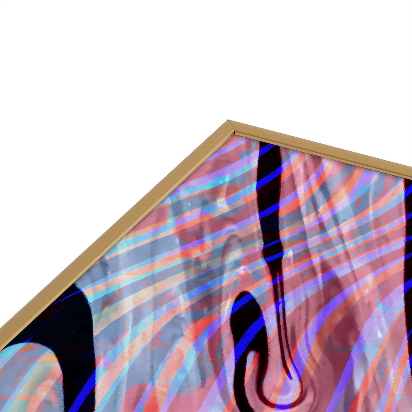 83 Oranges Focus Abstract Marble Texture Square Metal Framed Art Print