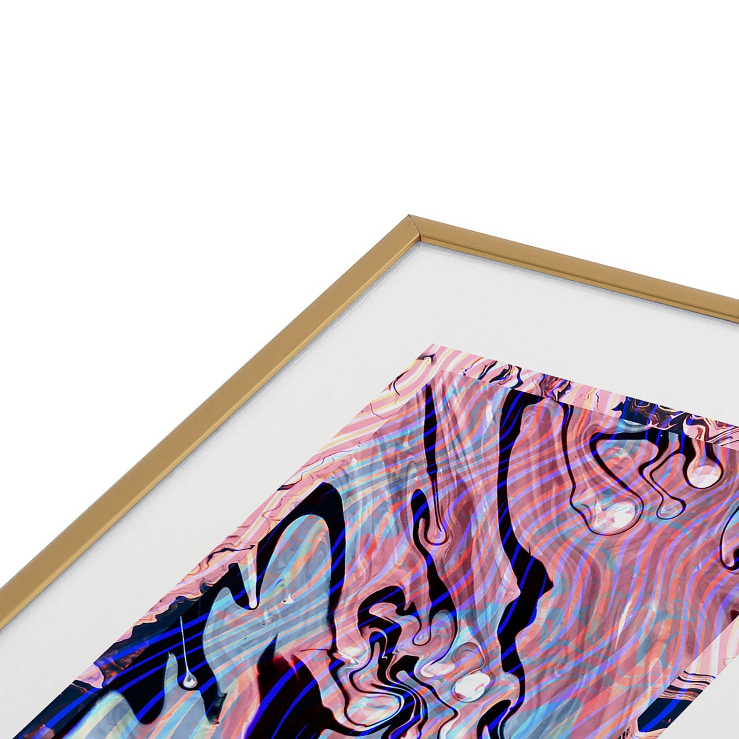 83 Oranges Focus Abstract Marble Texture Metal Framed Art Print