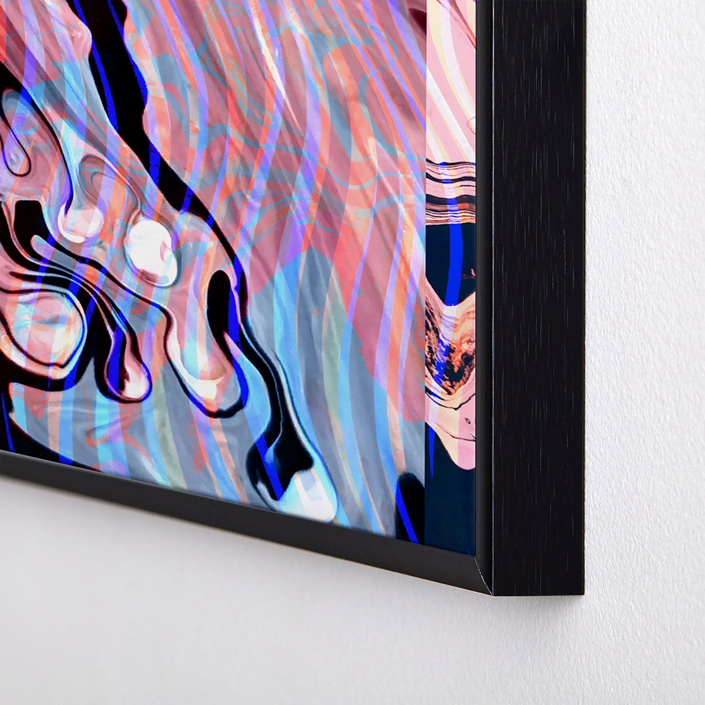 83 Oranges Focus Abstract Marble Texture Square Metal Framed Art Print