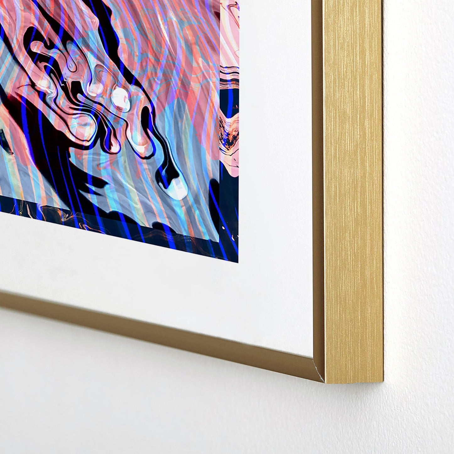 83 Oranges Focus Abstract Marble Texture Metal Framed Art Print