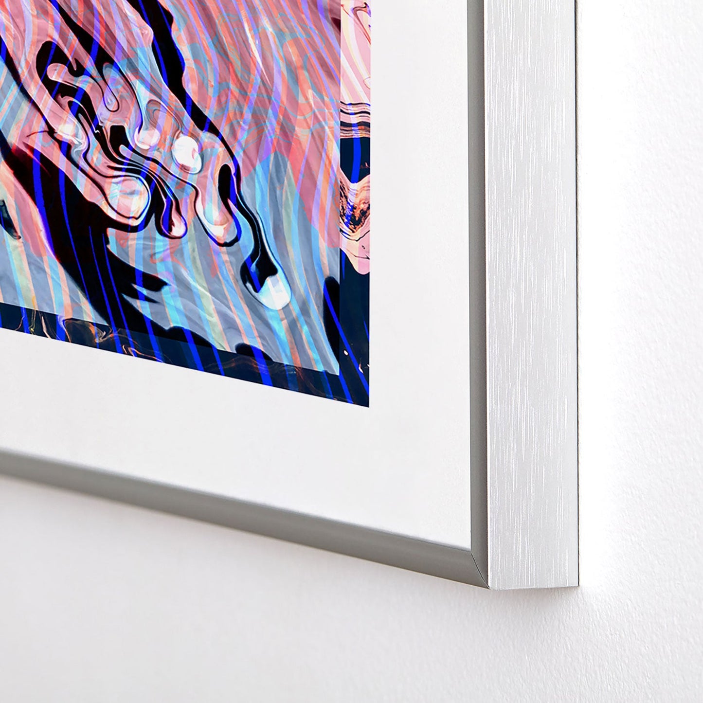 83 Oranges Focus Abstract Marble Texture Metal Framed Art Print