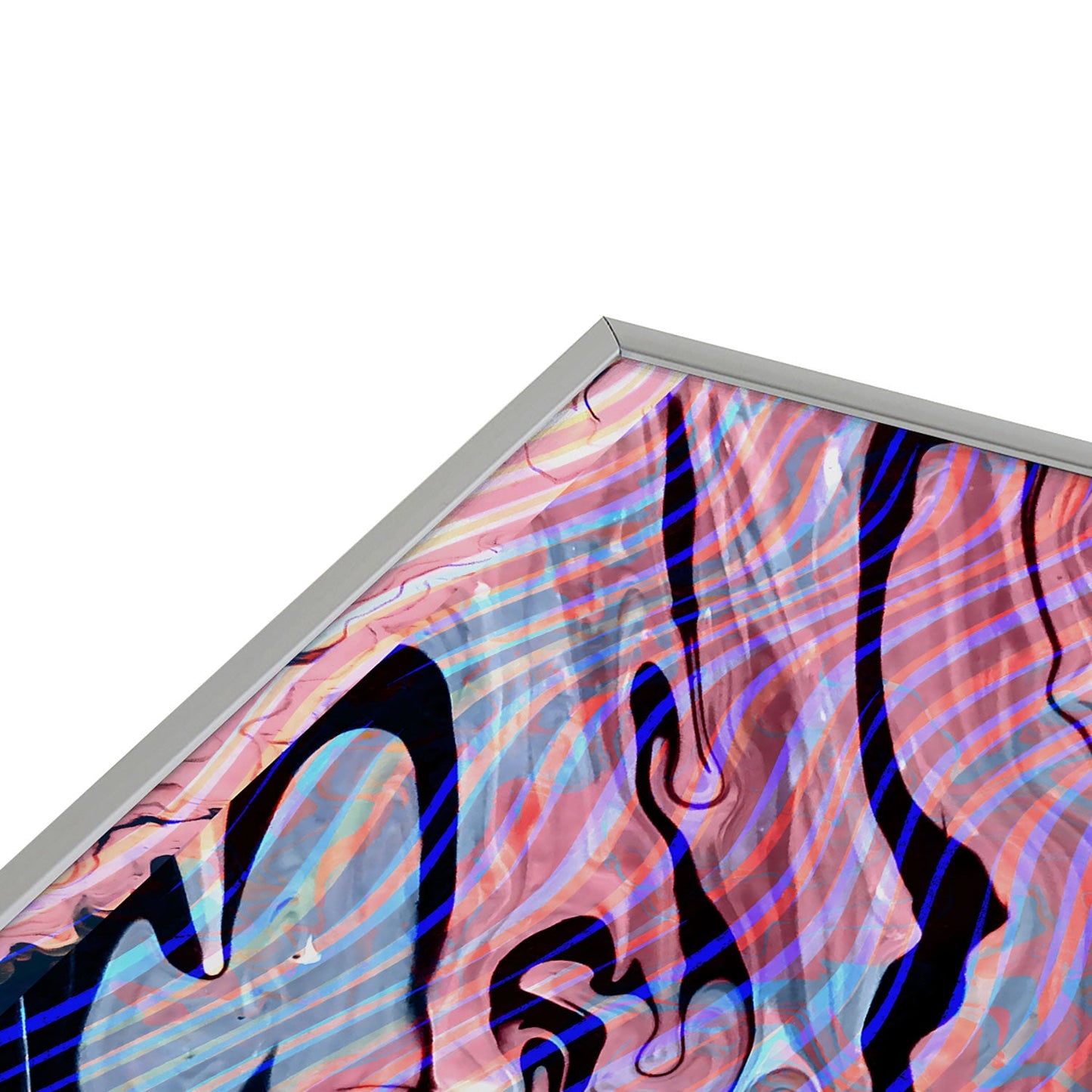 83 Oranges Focus Abstract Marble Texture Square Metal Framed Art Print