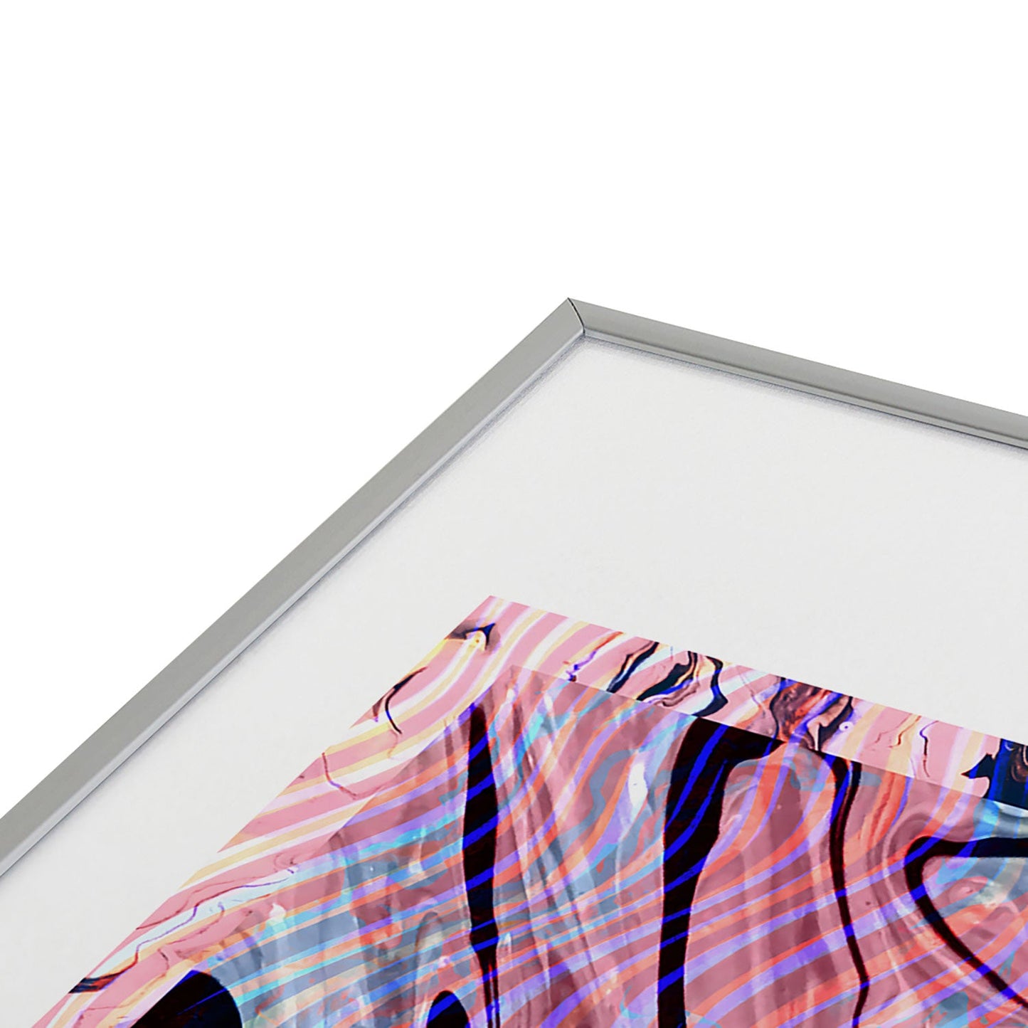 83 Oranges Focus Abstract Marble Texture Metal Framed Art Print