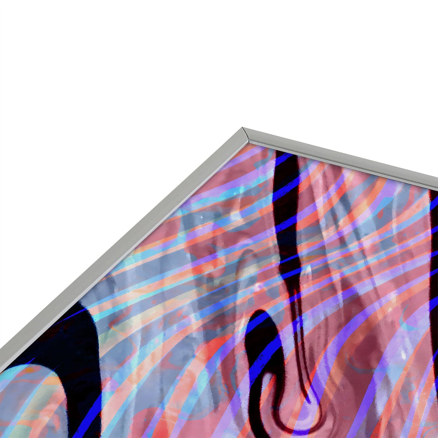 83 Oranges Focus Abstract Marble Texture Square Metal Framed Art Print