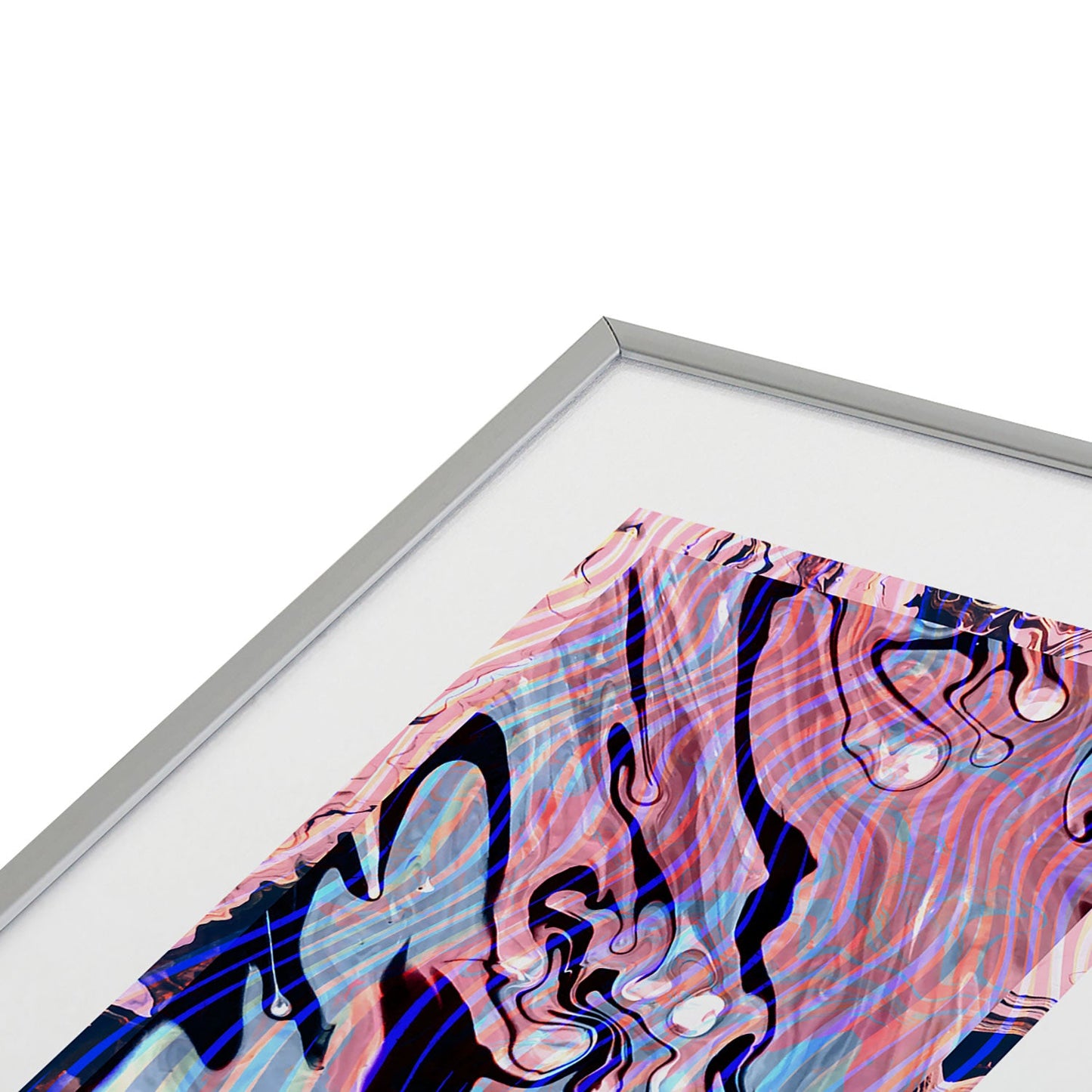 83 Oranges Focus Abstract Marble Texture Metal Framed Art Print