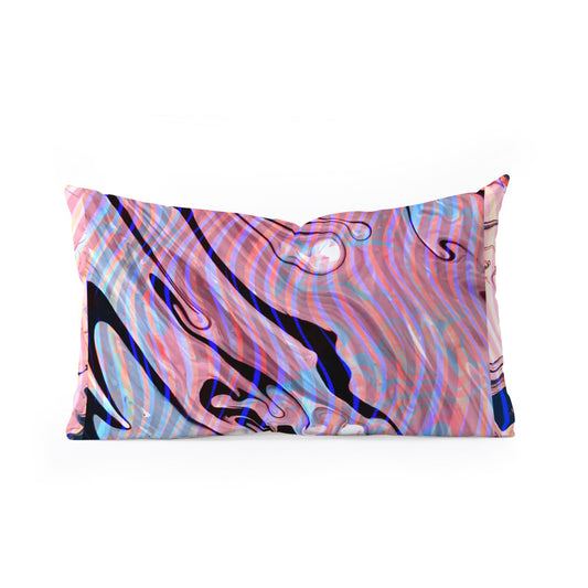 83 Oranges Focus Abstract Marble Texture Oblong Throw Pillow