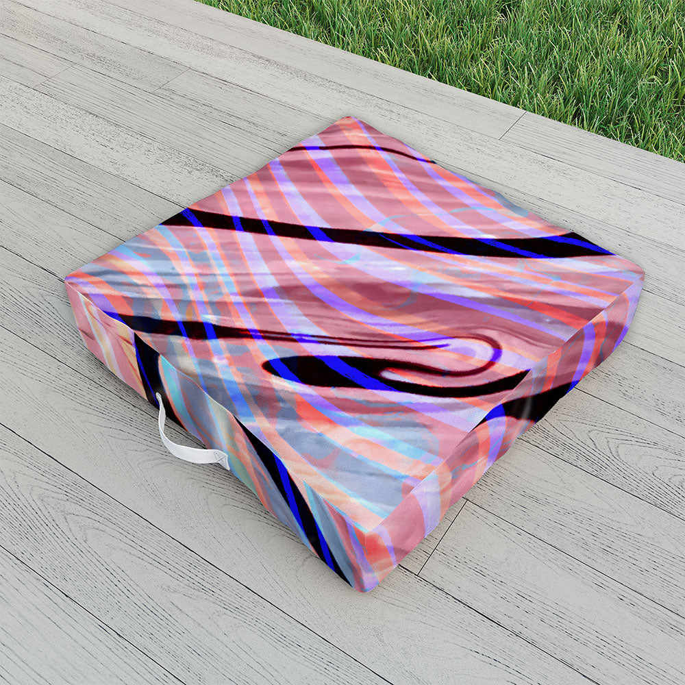 83 Oranges Focus Abstract Marble Texture Outdoor Floor Cushion