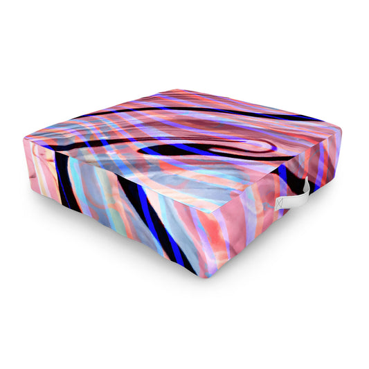 83 Oranges Focus Abstract Marble Texture Outdoor Floor Cushion