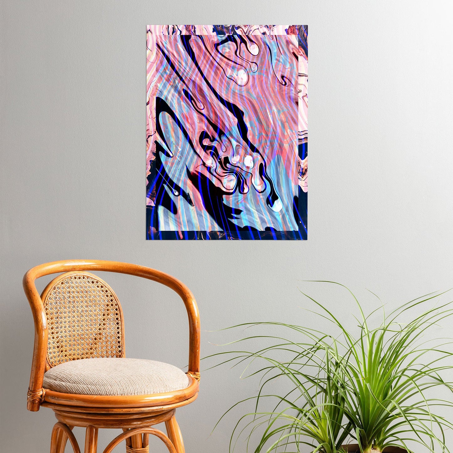 83 Oranges Focus Abstract Marble Texture Poster