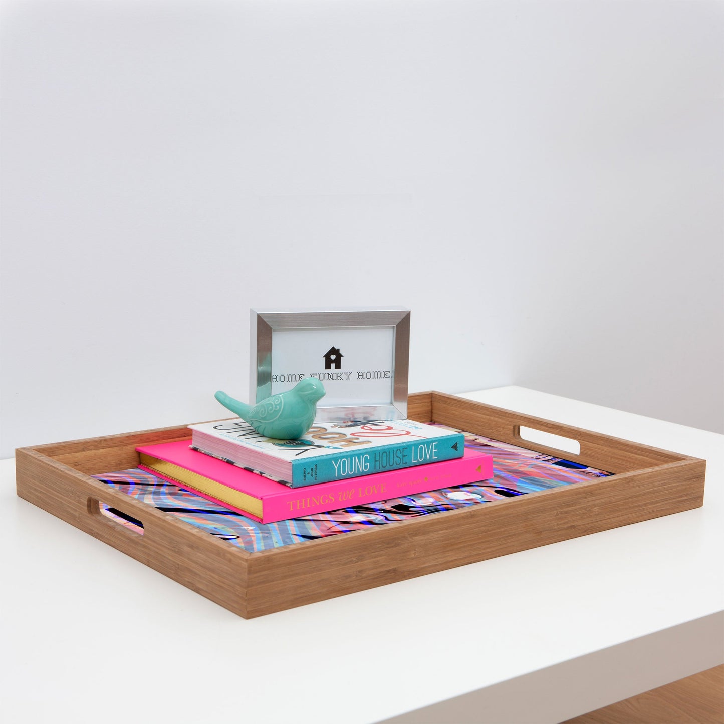 83 Oranges Focus Abstract Marble Texture Rectangular Tray