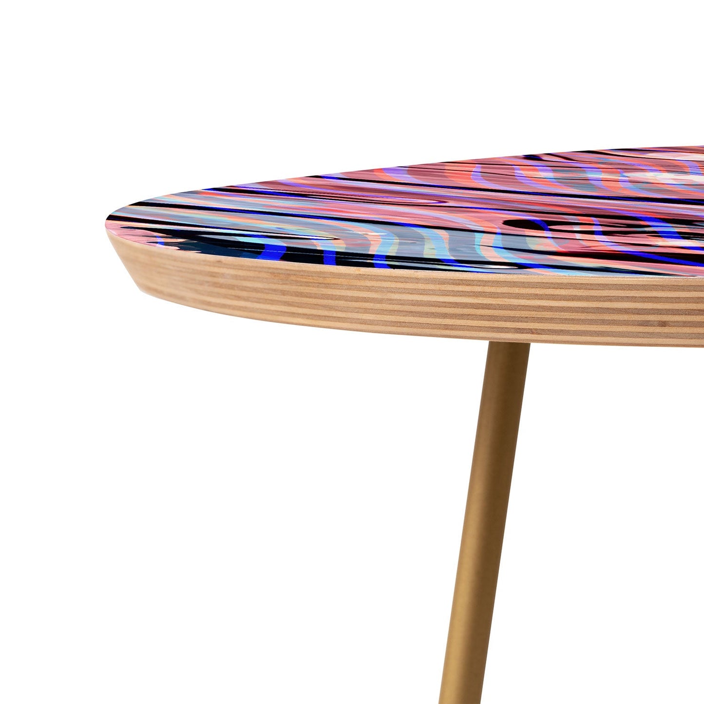 83 Oranges Focus Abstract Marble Texture Round Side Table