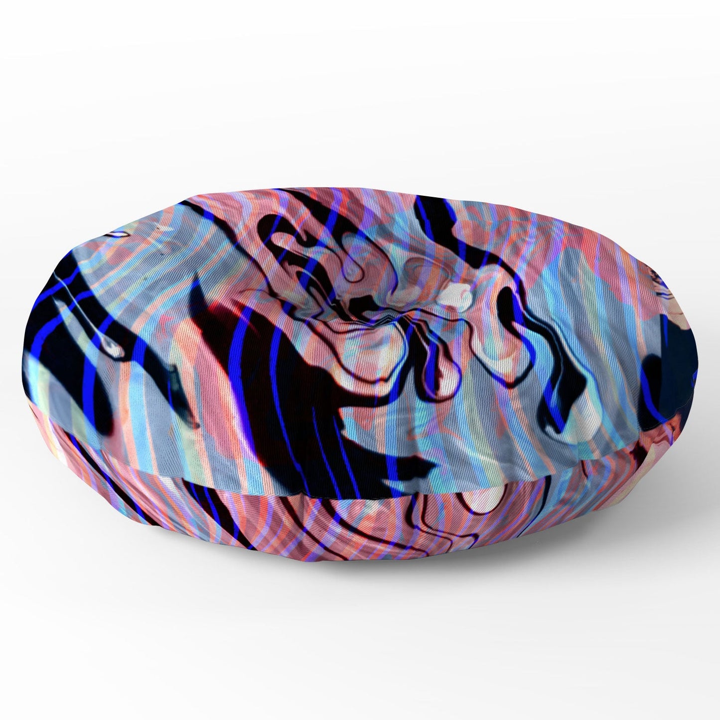 83 Oranges Focus Abstract Marble Texture Floor Pillow Round