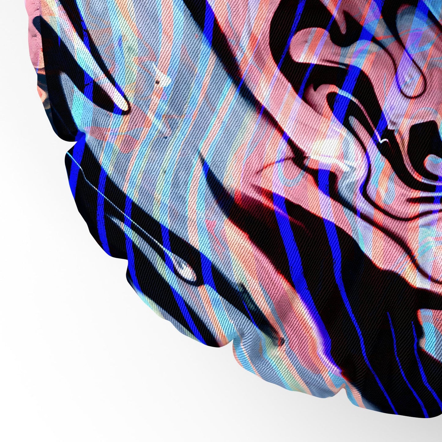 83 Oranges Focus Abstract Marble Texture Floor Pillow Round