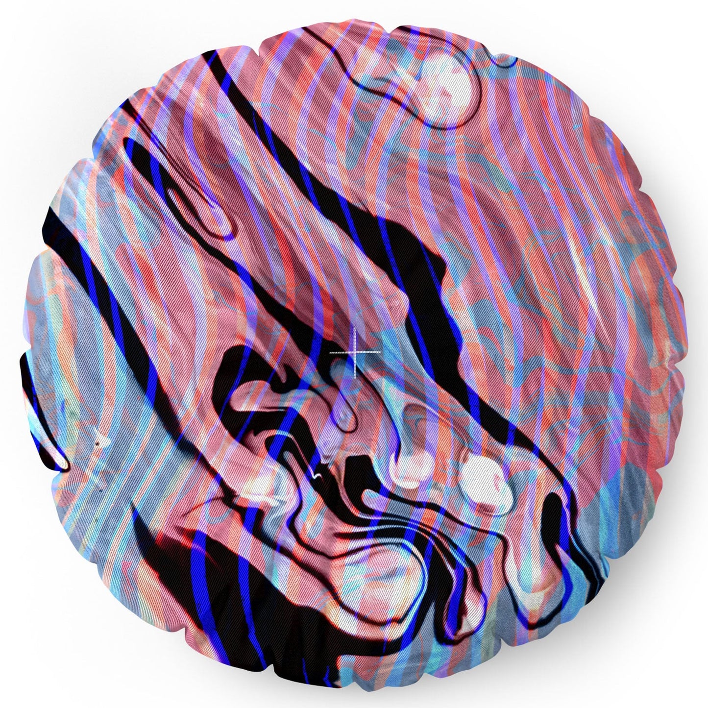 83 Oranges Focus Abstract Marble Texture Floor Pillow Round