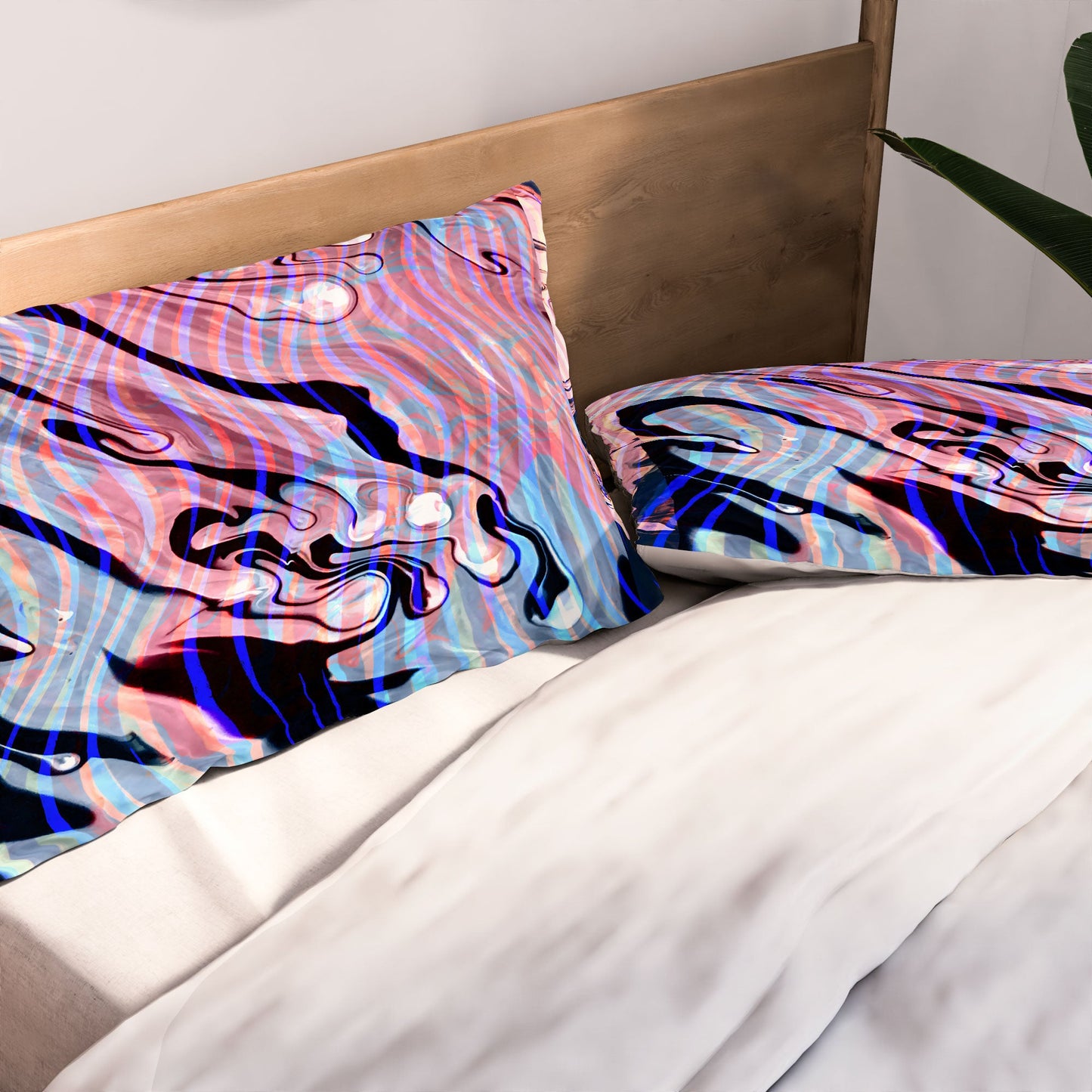 83 Oranges Focus Abstract Marble Texture Pillow Shams