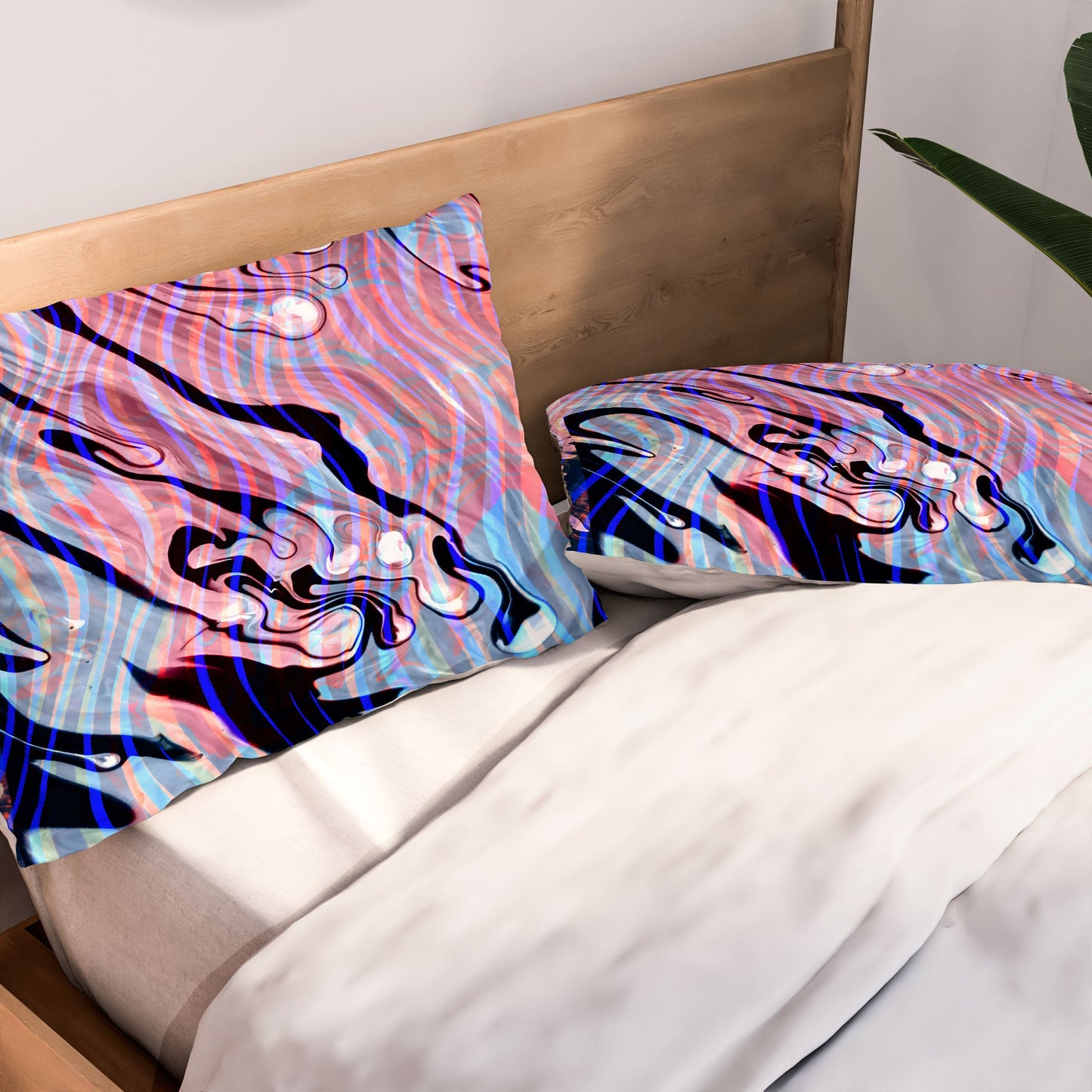 83 Oranges Focus Abstract Marble Texture Pillow Shams