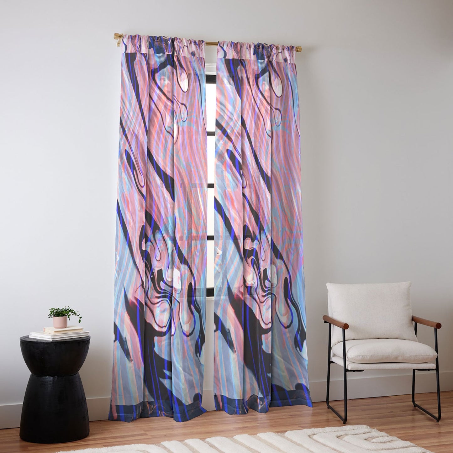 83 Oranges Focus Abstract Marble Texture Sheer Non Repeat