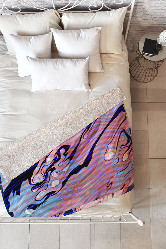 83 Oranges Focus Abstract Marble Texture Fleece Throw Blanket