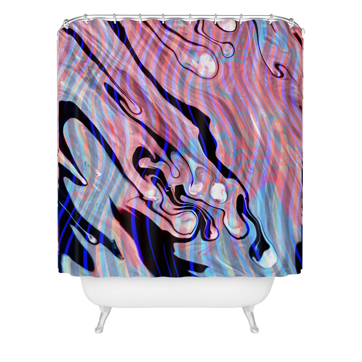 83 Oranges Focus Abstract Marble Texture Shower Curtain