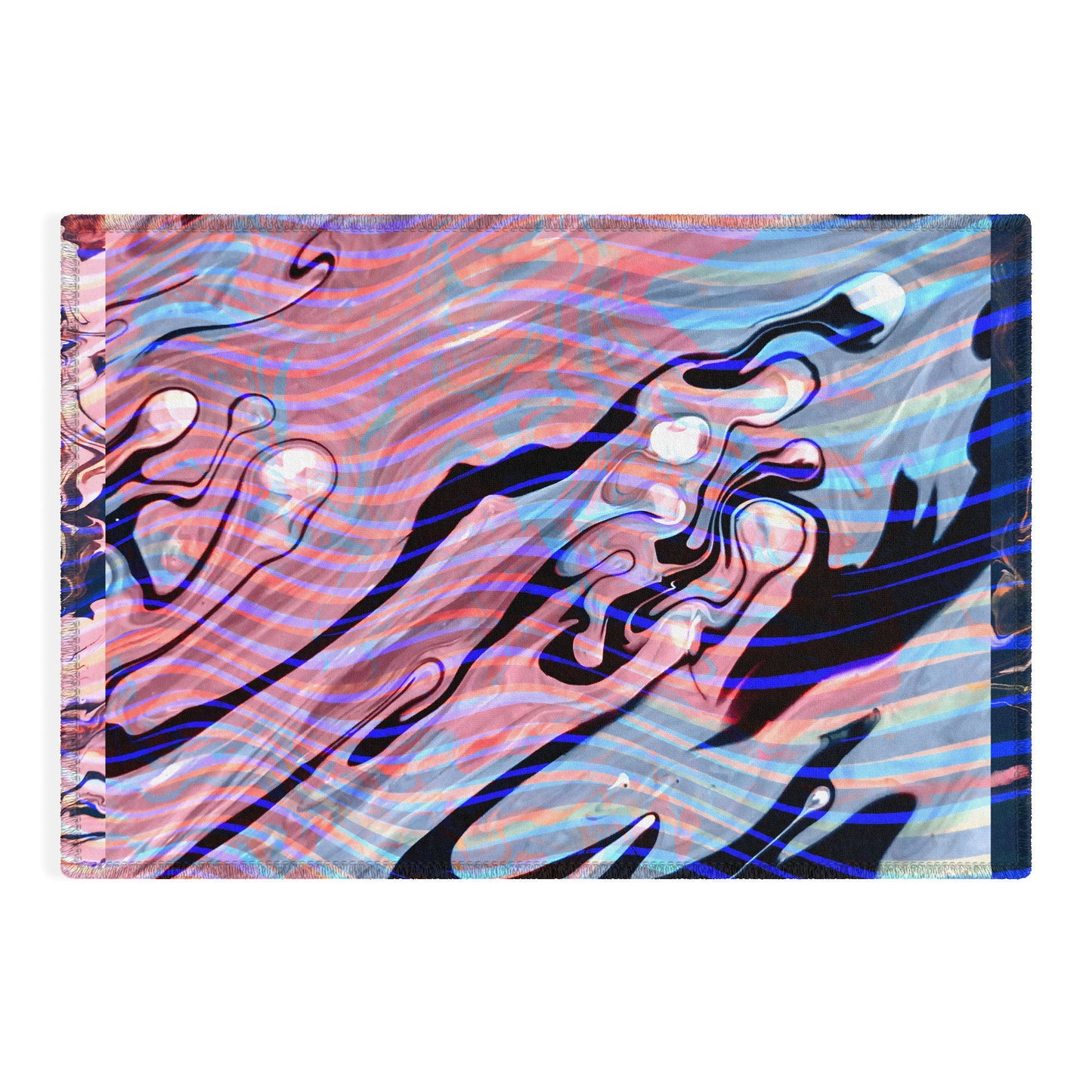 83 Oranges Focus Abstract Marble Texture Outdoor Rug