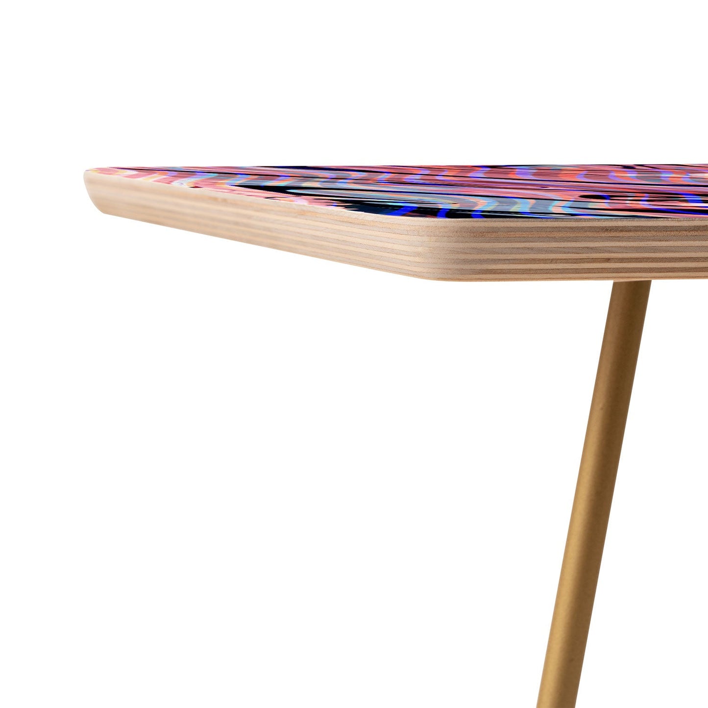 83 Oranges Focus Abstract Marble Texture Side Table