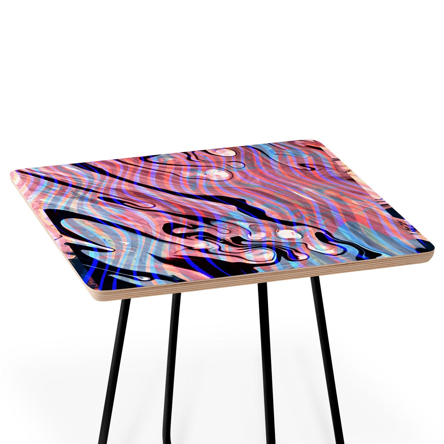 83 Oranges Focus Abstract Marble Texture Side Table