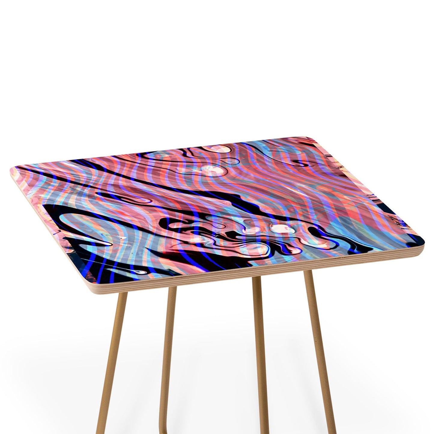 83 Oranges Focus Abstract Marble Texture Side Table